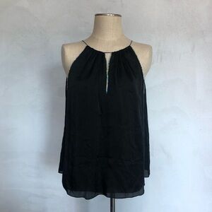 Elegant Black Silk Sleeveless Top